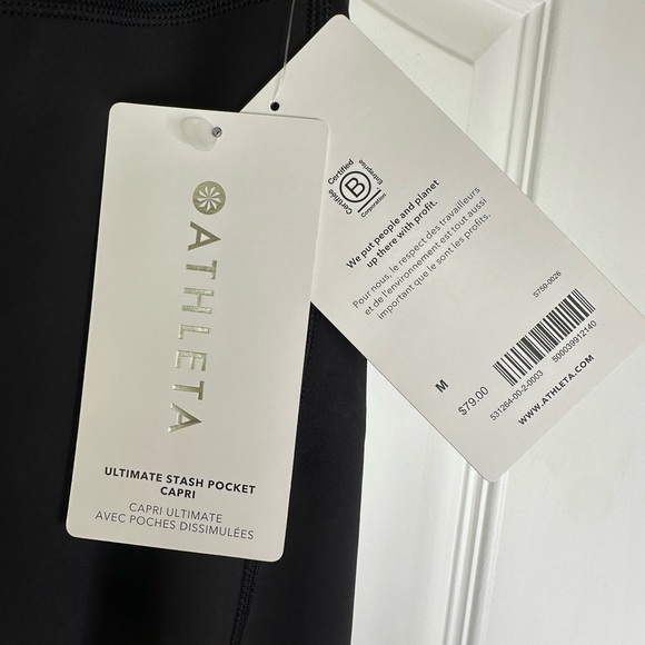 NWT Athleta Ultimate Stash Pocket Capri in Black - Picture 3 of 4